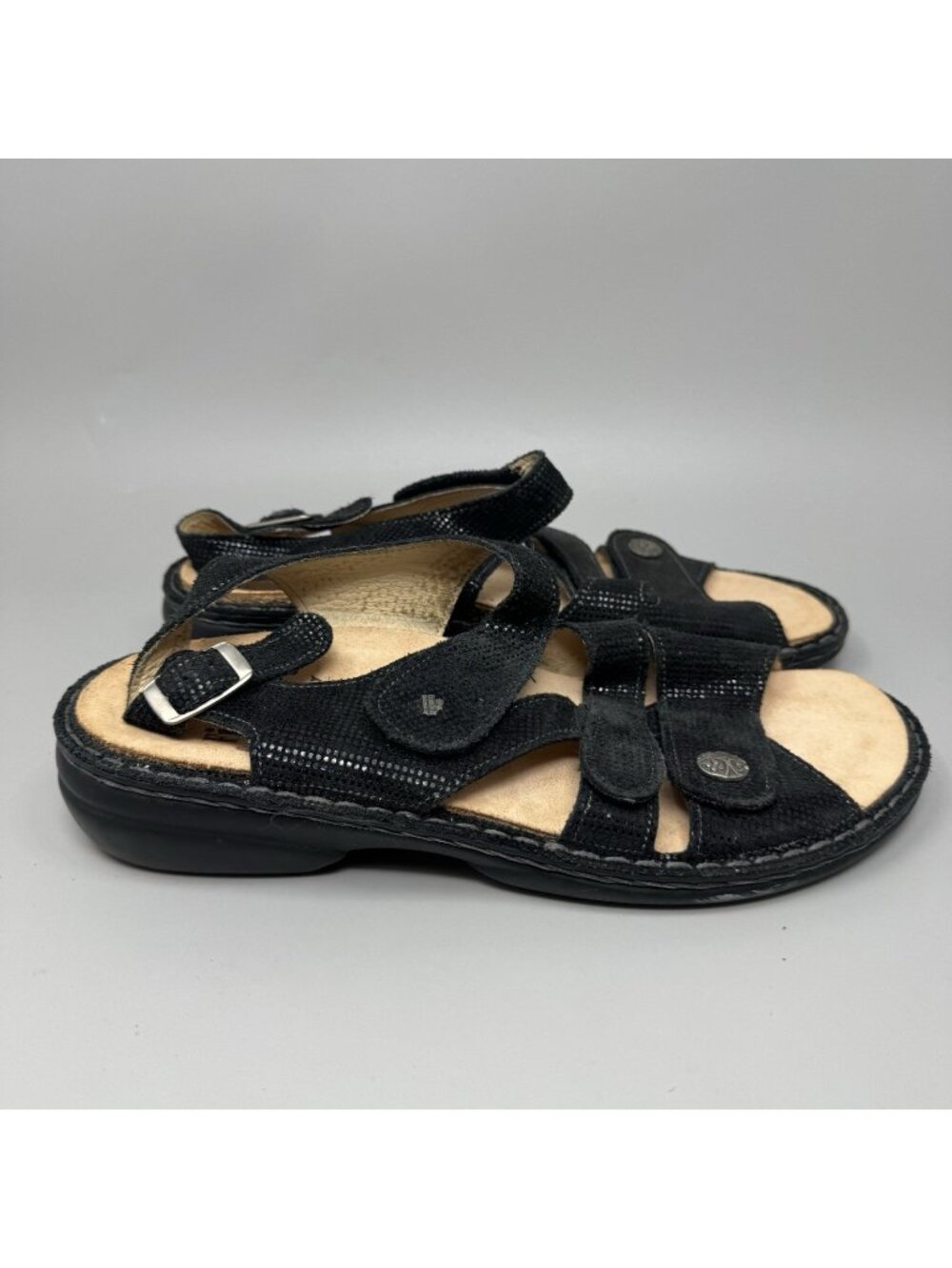 New Finn Comfort Gomera Sandals Black  Adjustable Strap Comfort Shoes Size 11 US
